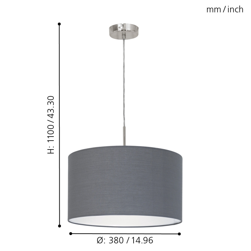 Eglo 31573 - Hängande Ljuskrona med snöre PASTERI 1xE27/60W/230V