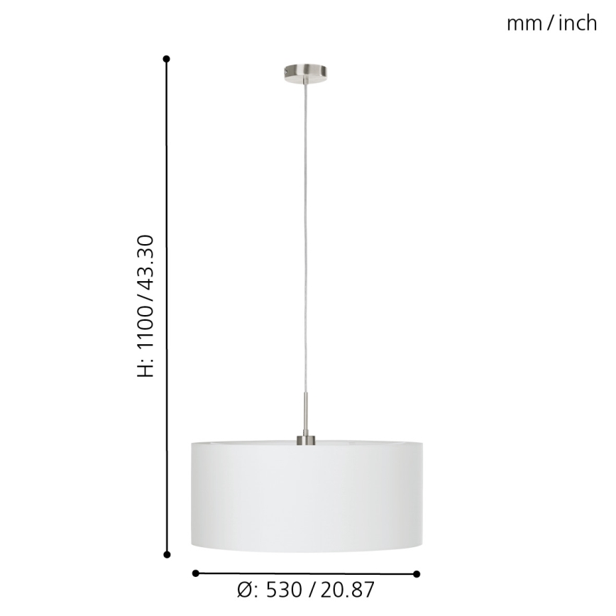 Eglo 31575 - Hängande Ljuskrona med snöre PASTERI 1xE27/60W/230V