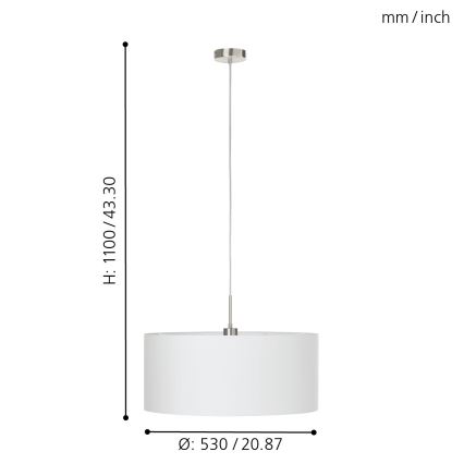 Eglo - Taklampa 1xE27/60W/230V