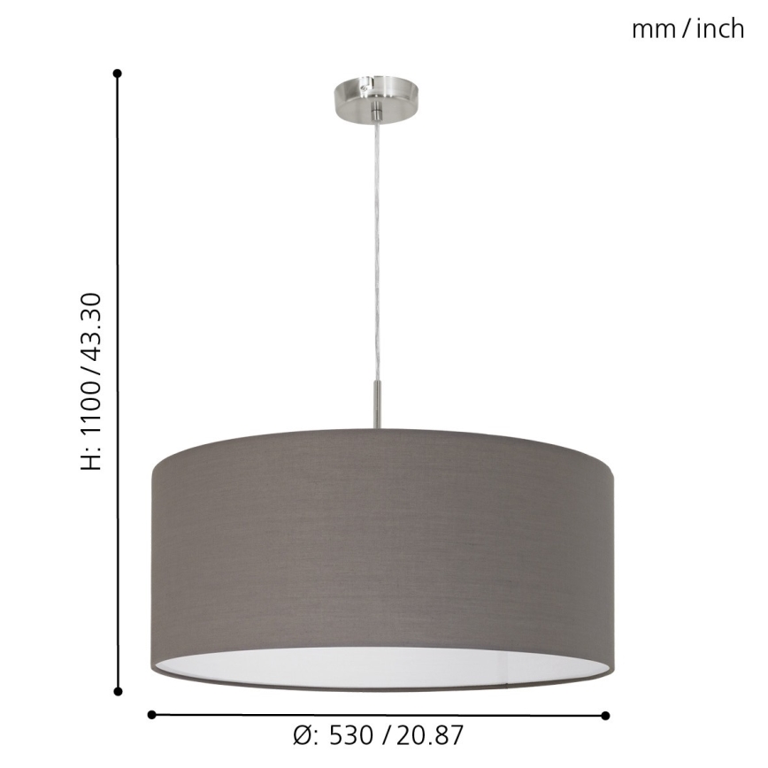 Eglo 31578 - Hängande Ljuskrona med snöre PASTERI 1xE27/60W/230V
