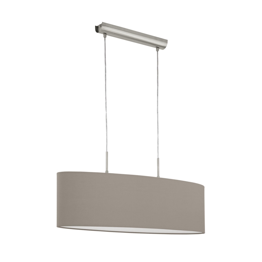 Eglo - Ljuskrona med textilsladd 2xE27/60W/230V taupe