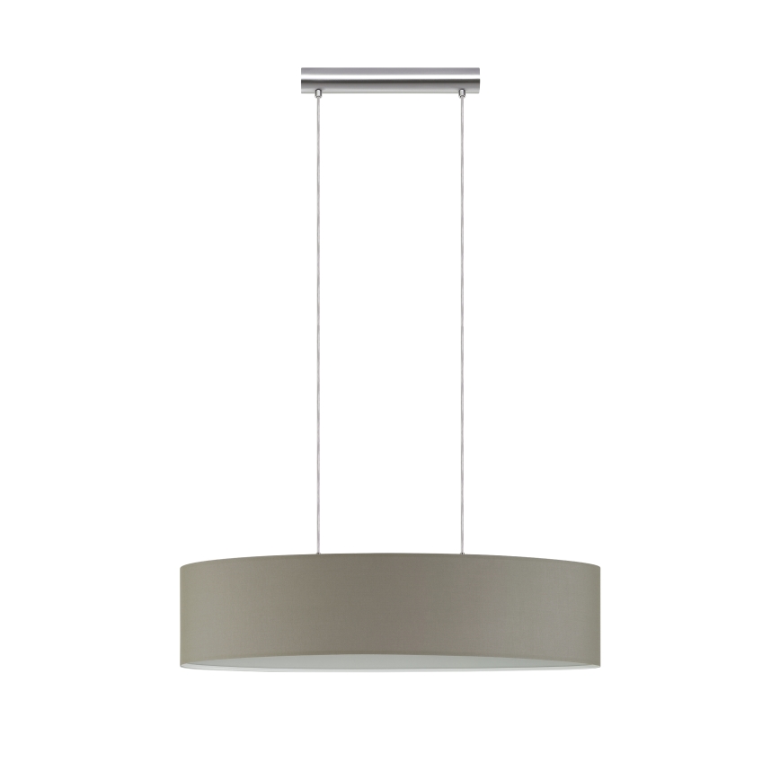 Eglo - Ljuskrona med textilsladd 2xE27/60W/230V taupe