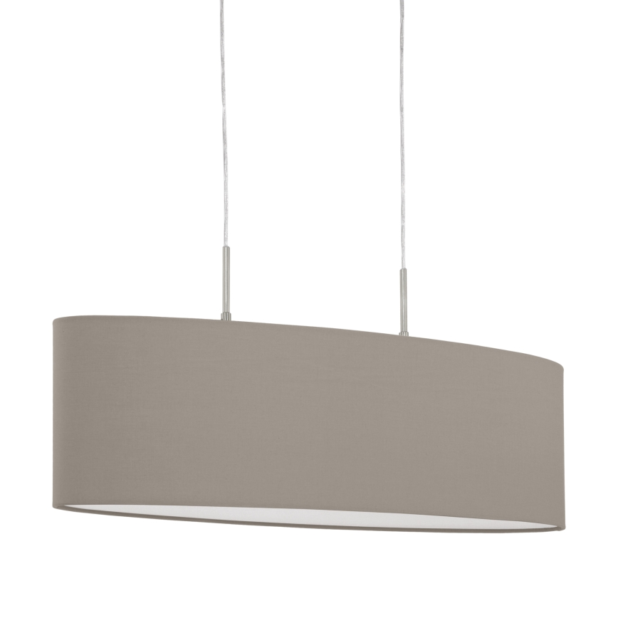 Eglo - Ljuskrona med textilsladd 2xE27/60W/230V taupe