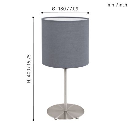 Eglo 31596 - Bordslampa  PASTERI 1xE27/60W/230V