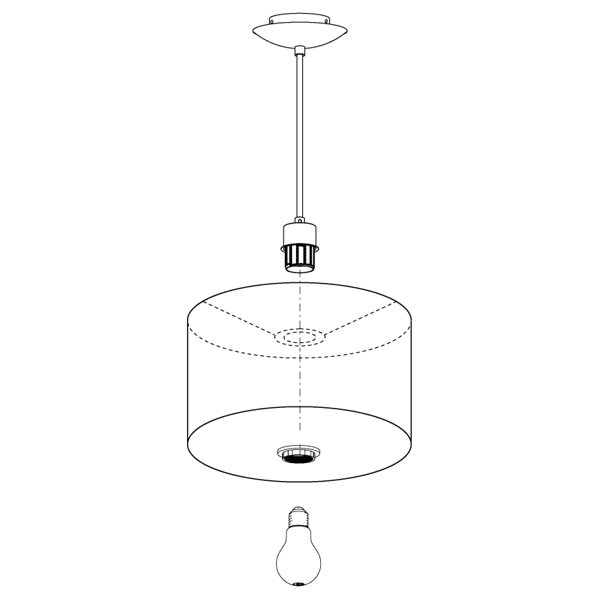 Eglo 31601 - Hängande Ljuskrona med snöre MASERLO 1xE27/60W/230V