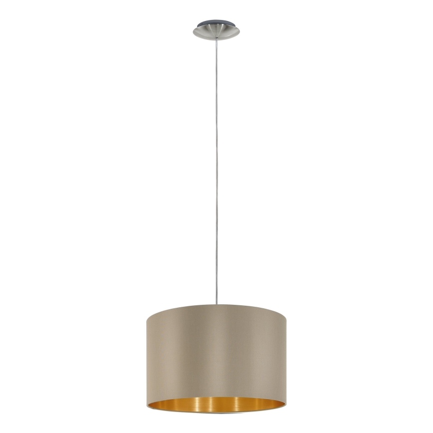 Eglo - Ljuskrona med textilsladd 1xE27/60W/230V taupe