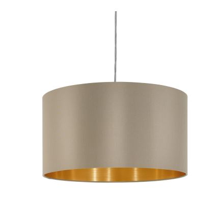 Eglo - Ljuskrona med textilsladd 1xE27/60W/230V taupe