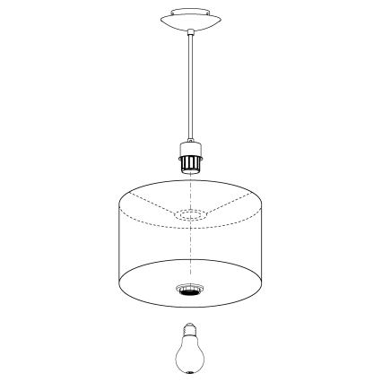 Eglo 31603 - Hängande Ljuskrona med snöre MASERLO 1xE27/60W/230V