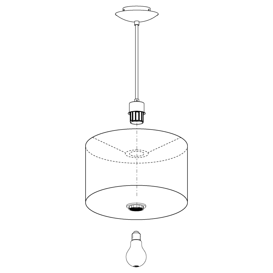 Eglo 31603 - Hängande Ljuskrona med snöre MASERLO 1xE27/60W/230V