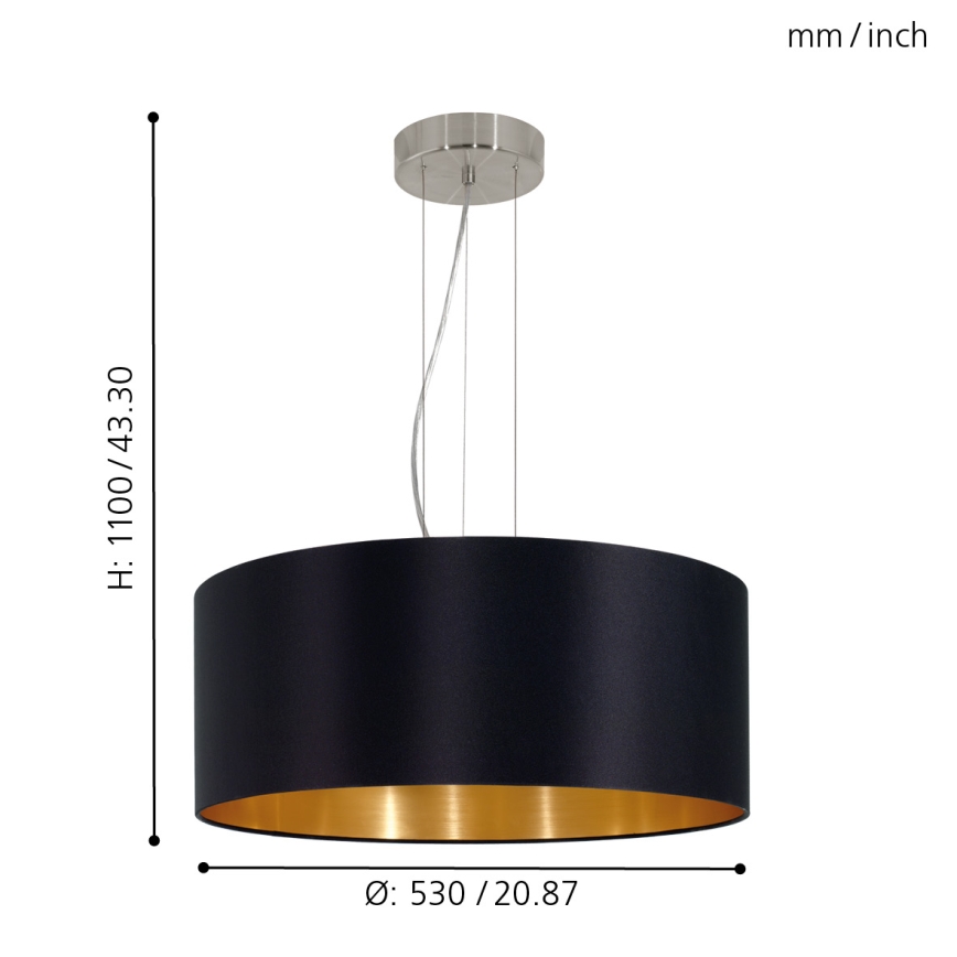 Eglo - Taklampa med 3xE27/60W/230V