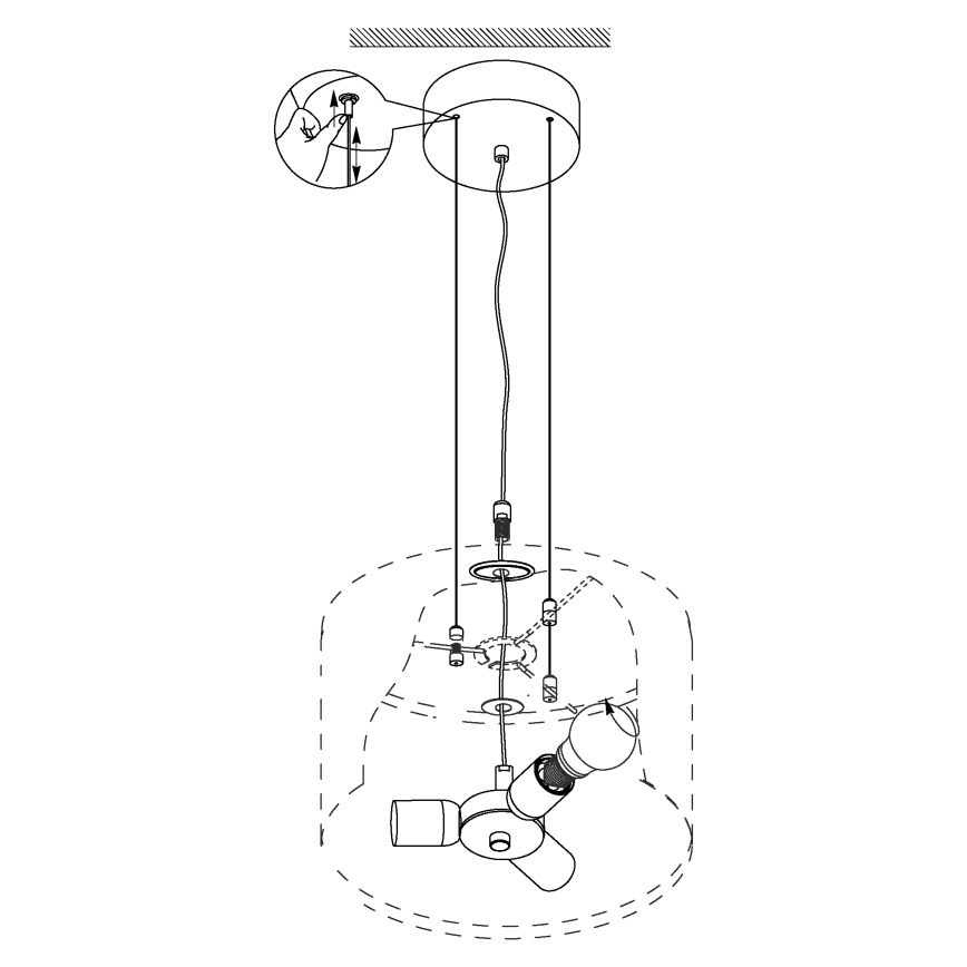 Eglo - Taklampa med 3xE27/60W/230V