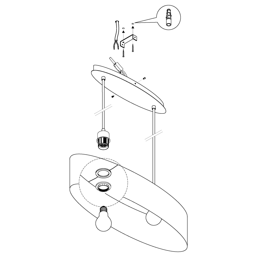 Eglo - Taklampa med 2xE27/60W/230V
