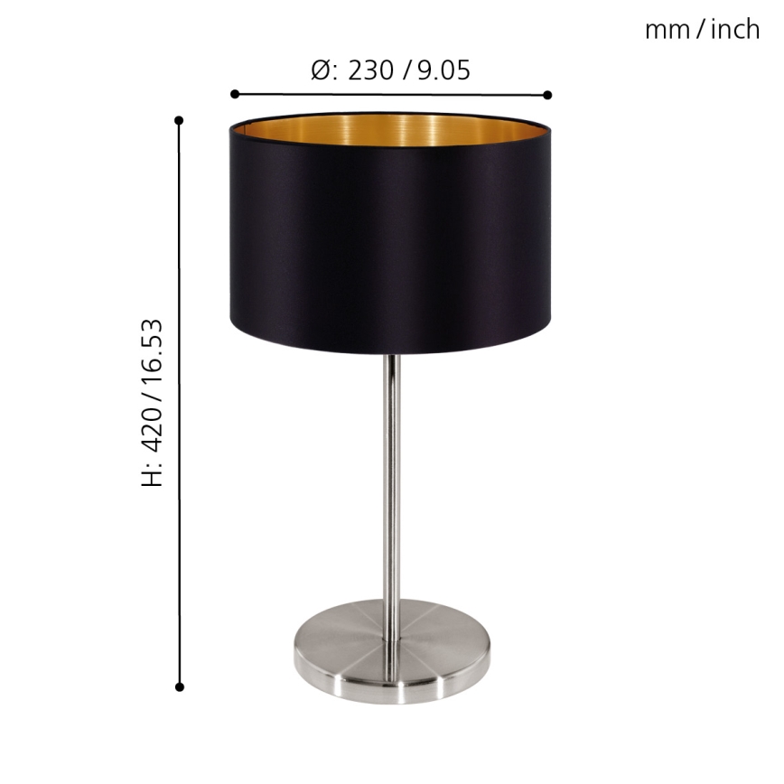 Eglo 31627 - Bordslampa  MASERLO 1xE27/60W/230V