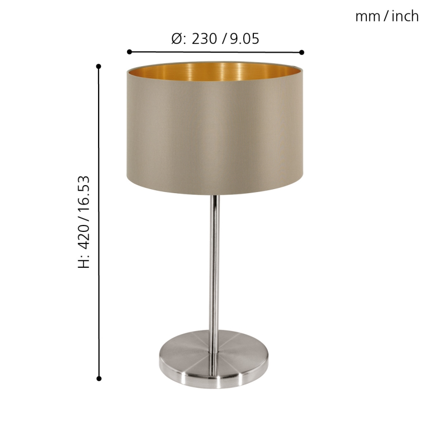Eglo 31629 - Bordslampa MASERLO 1xE27/60W/230V