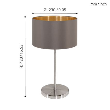 Eglo 31631 - Bordslampa  MASERLO 1xE27/60W/230V