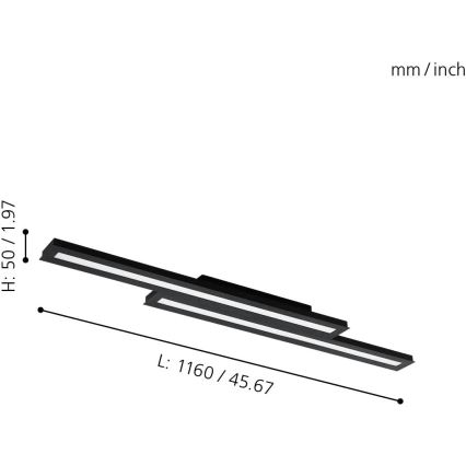 Eglo 31715 - LED RGBW Dimbar taklampa SALITERAS-Z LED/20,4W/230V 2700-6500K svart