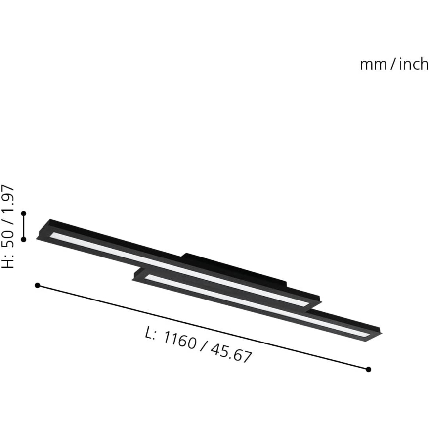Eglo 31715 - LED RGBW Dimbar taklampa SALITERAS-Z LED/20,4W/230V 2700-6500K svart