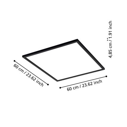 Eglo 31725 - LED Dimbar taklampa SALOBRENA-Z LED/33W/230V 2700-6500K svart