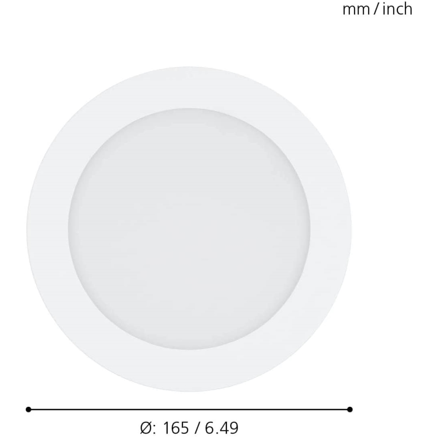 Eglo 31742 - Infälld dimbar LED badrumsbelysning FUEVA-Z LED/10,5W/230V 2700-6500K IP44 vit