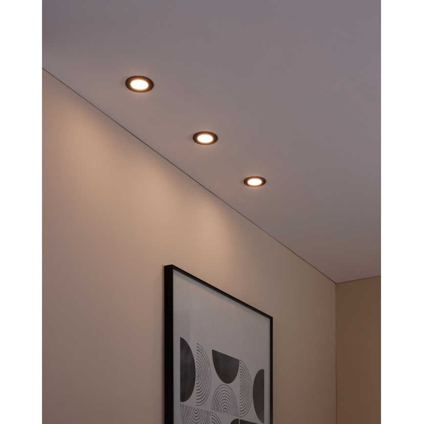 Eglo 31743 - KIT 3x Infälld dimbar LED badrumsbelysning FUEVA-Z 1xLED/2,8W/230V 2700-6500 IP44 svart