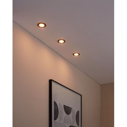 Eglo 31743 - KIT 3x Infälld dimbar LED badrumsbelysning FUEVA-Z 1xLED/2,8W/230V 2700-6500 IP44 svart