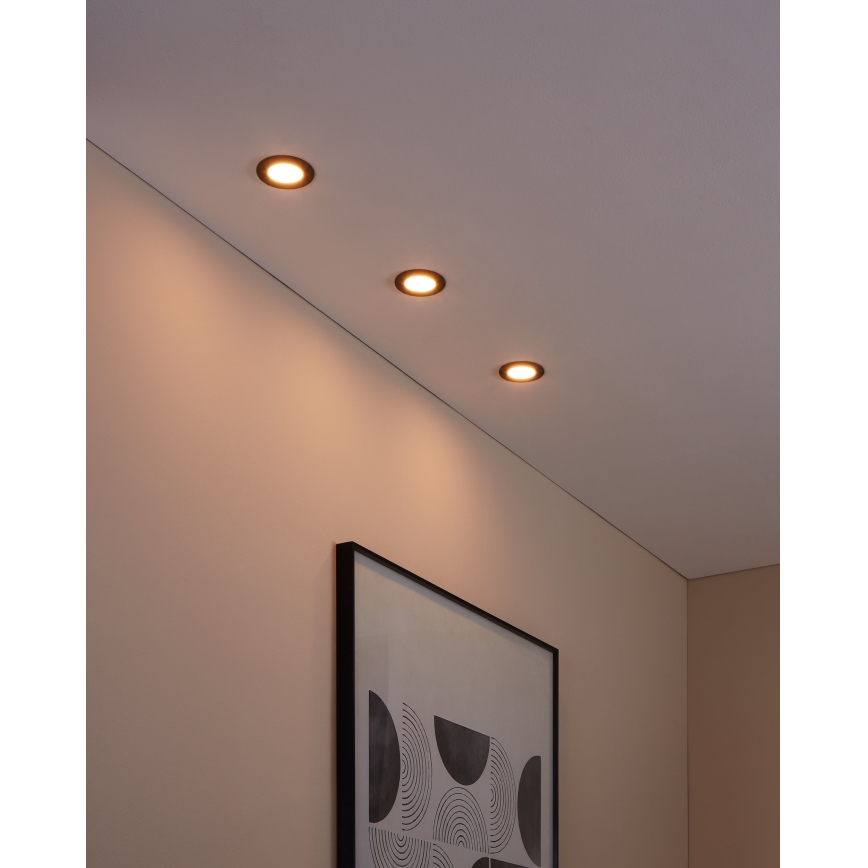 Eglo 31743 - KIT 3x Infälld dimbar LED badrumsbelysning FUEVA-Z 1xLED/2,8W/230V 2700-6500 IP44 svart