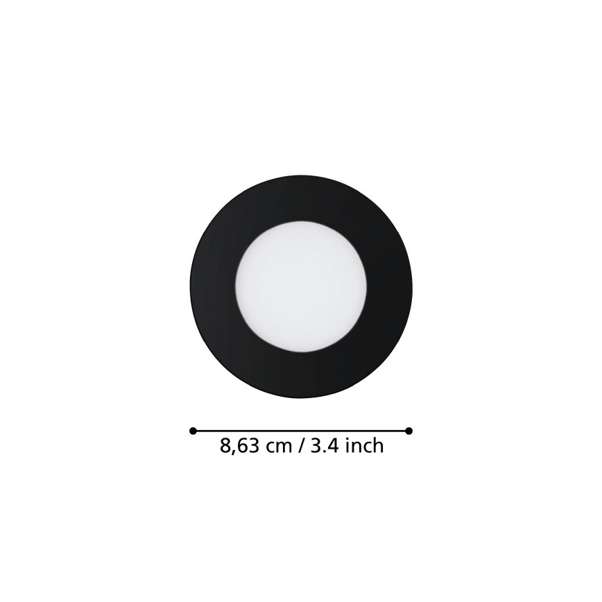 Eglo 31743 - KIT 3x Infälld dimbar LED badrumsbelysning FUEVA-Z 1xLED/2,8W/230V 2700-6500 IP44 svart