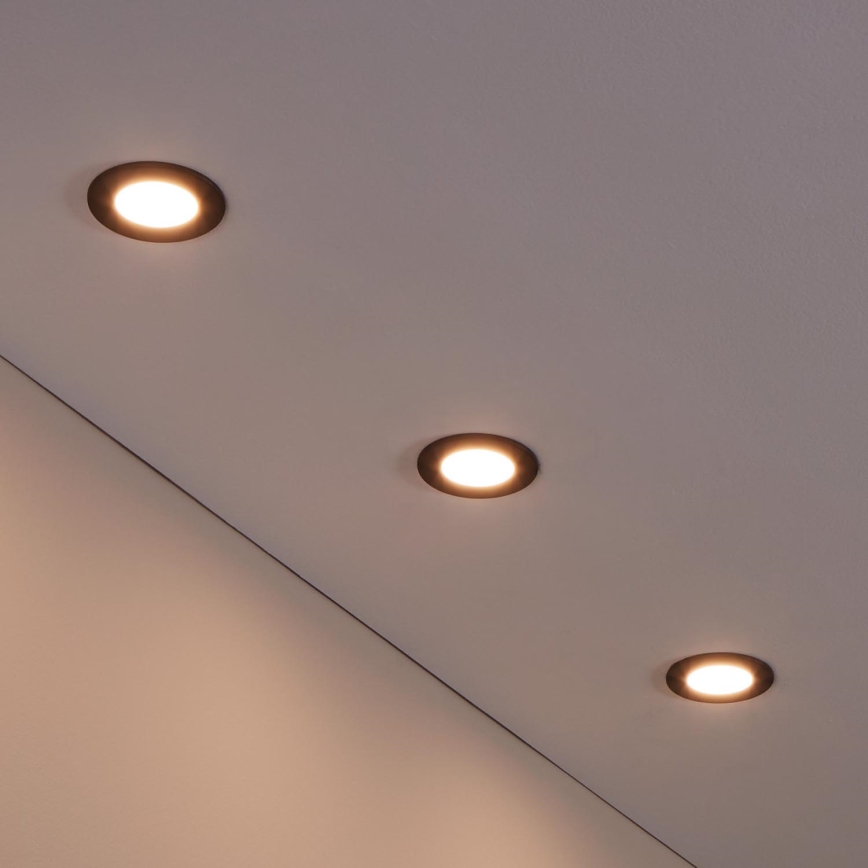 Eglo 31743 - Set om 3 dimbara LED-infällda badrumsarmaturer FUEVA-Z 1xLED/2,8W/230V 2700-6500 IP44 svart diam. 8,5 cm