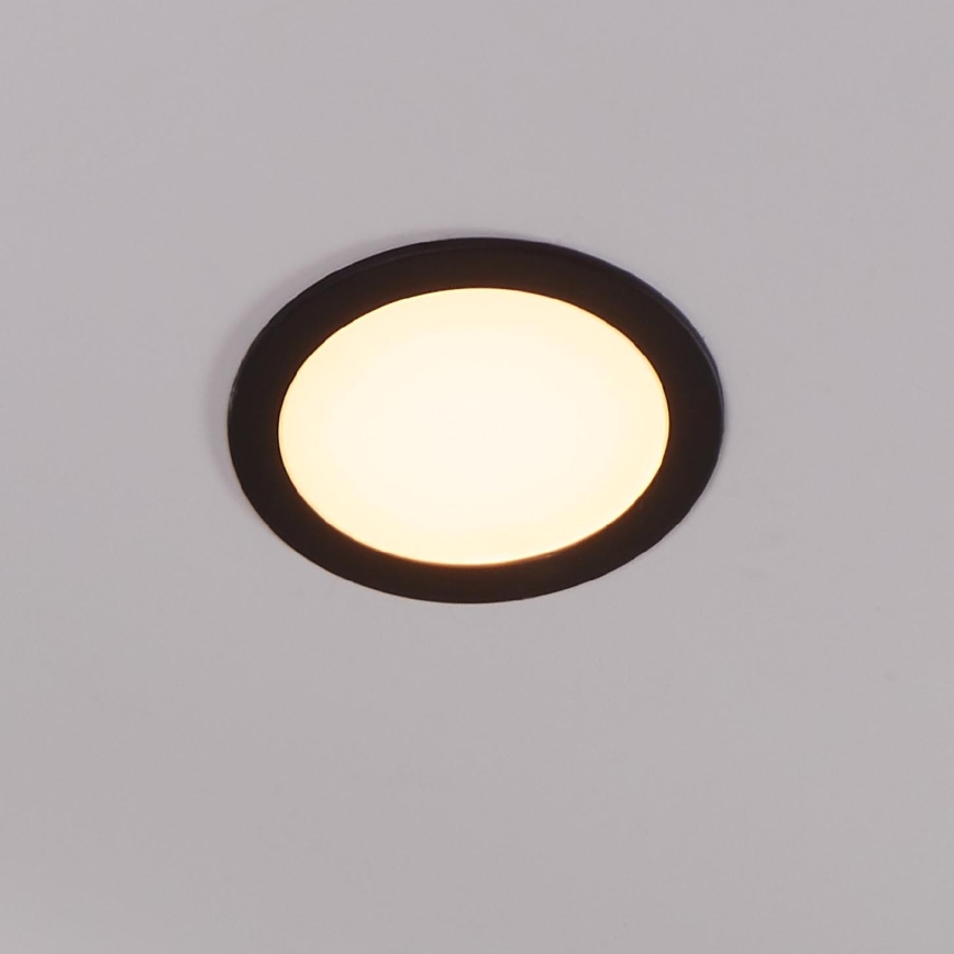 Eglo 31744 - Infälld dimbar LED badrumsbelysning FUEVA-Z LED/10,5W/230V 2700-6500K IP44 svart