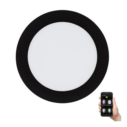 Eglo 31744 - Infälld dimbar LED badrumsbelysning FUEVA-Z LED/10,5W/230V 2700-6500K IP44 svart