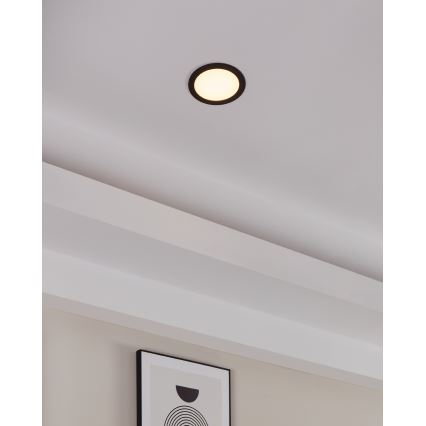 Eglo 31744 - Infälld dimbar LED badrumsbelysning FUEVA-Z LED/10,5W/230V 2700-6500K IP44 svart