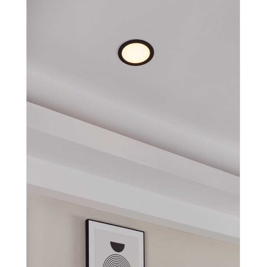 Eglo 31744 - Infälld dimbar LED badrumsbelysning FUEVA-Z LED/10,5W/230V 2700-6500K IP44 svart