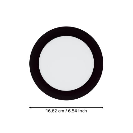 Eglo 31744 - Infälld dimbar LED badrumsbelysning FUEVA-Z LED/10,5W/230V 2700-6500K IP44 svart