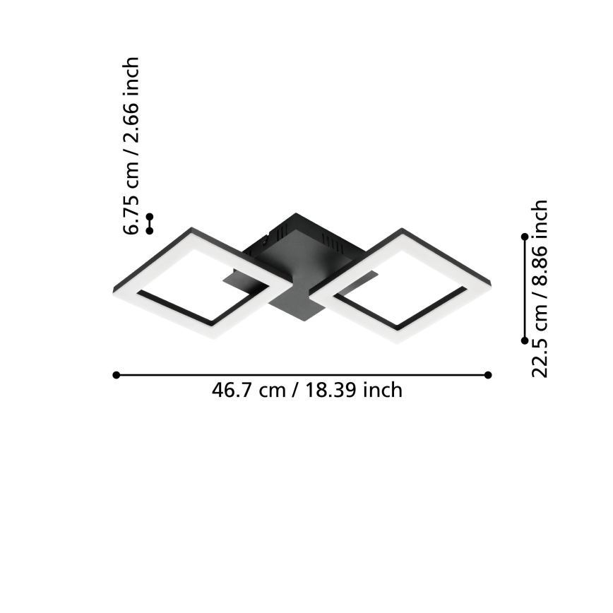 Eglo 31773 - LED Dimbar taklampa PARANDAY-Z LED/15,5W/230V 3000-6500K svart
