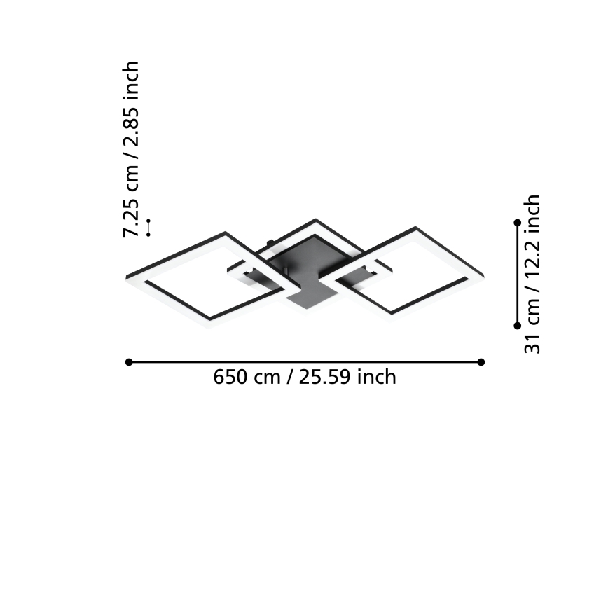 Eglo 31775 - LED Dimbar taklampa PARANDAY-Z LED/32,4W/230V 3000-6500K svart