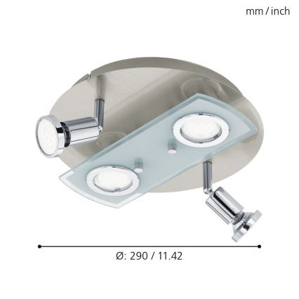 Eglo 32001 - LED Takbelysning PAWEDO 1 4xGU10-LED/3W/230V