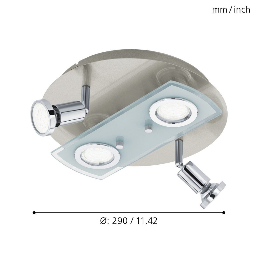 Eglo 32001 - LED Takbelysning PAWEDO 1 4xGU10-LED/3W/230V