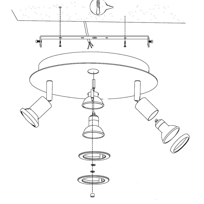 Eglo 32001 - LED-taklampa PAWEDO 1 4xGU10-LED/3W/230V