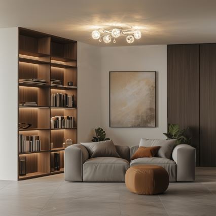 Eglo 32103 - LED ytmonterad ljuskrona VELAGO 5xG9/33W/230V blank krom