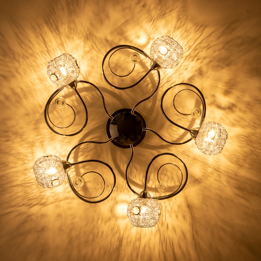 Eglo 32103 - LED ytmonterad ljuskrona VELAGO 5xG9/33W/230V blank krom