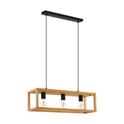Eglo 32144 - Pendellampa med kabel BLACKCROWN 3xE27/40W/230V brun