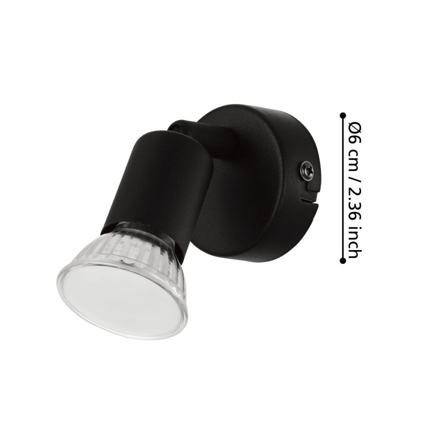 Eglo - LED väggspotlight 1xGU10/2,8W/230V 3000K svart