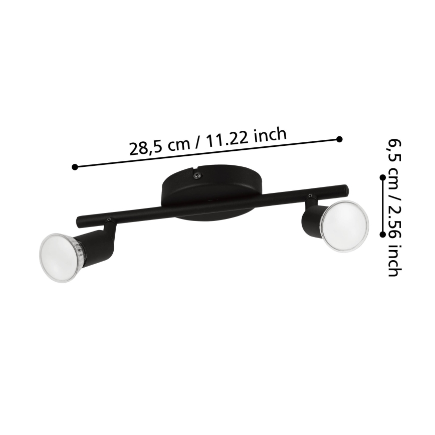 Eglo - LED spotlight 2xGU10/2,8W/230V 3000K svart