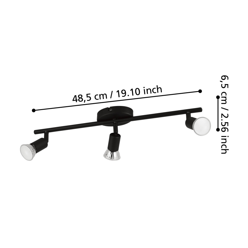 Eglo - LED spotlight 3xGU10/2,8W/230V 3000K svart