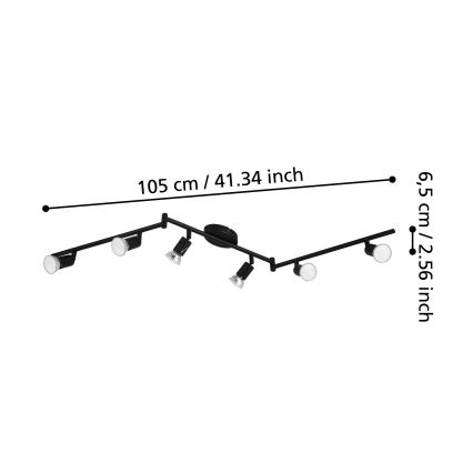 Eglo - LED spotlight 6xGU10/2,8W/230V 3000K svart