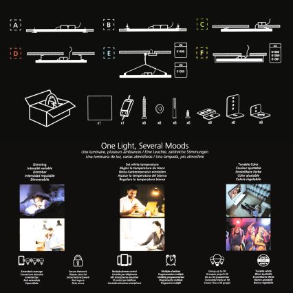 Eglo 32734 - LED RGBW dimmbar ytmonterad 2 i 1 SALOBRENA-C LED/34W/230V vit + fjärrkontroll