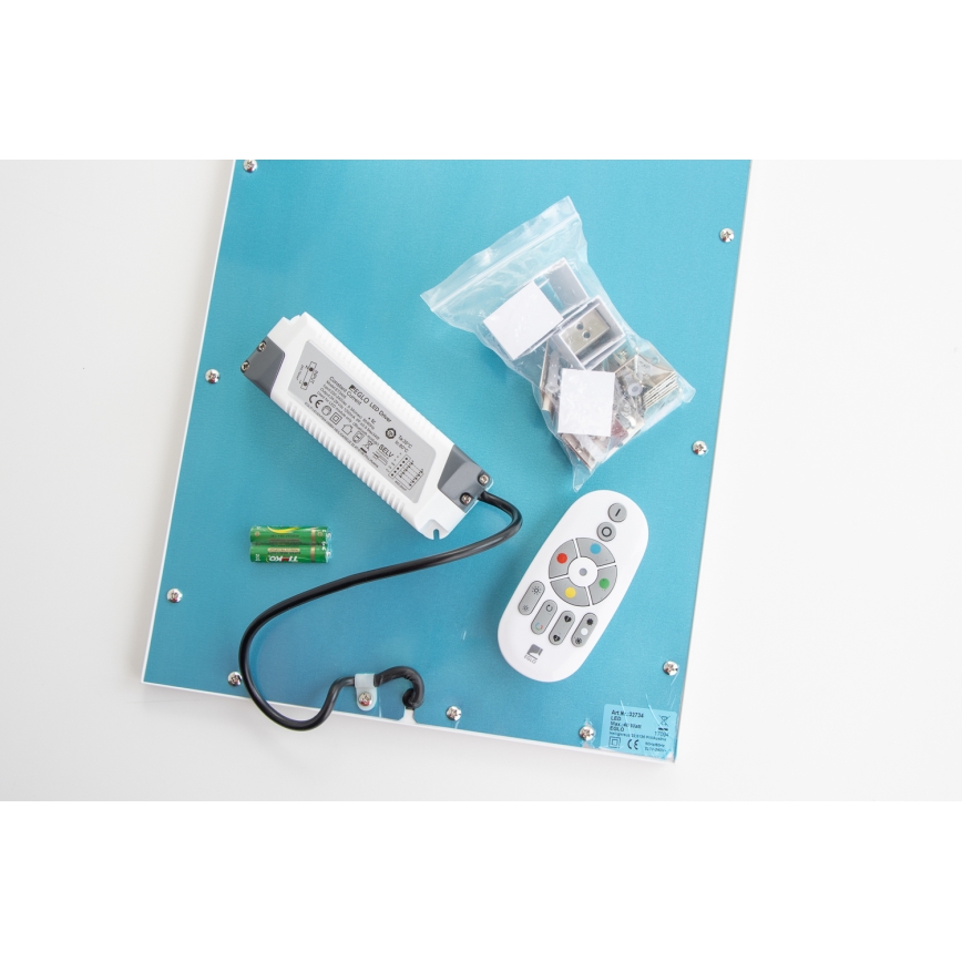 Eglo 32734 - LED RGBW Ljusreglerad fäst/infälld panel 2i1 SALOBRENA-C LED/34W/230V vit + fjärrkontroll