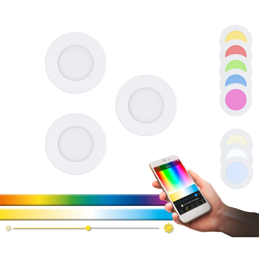 Eglo - ET 3x LED RGB Ljusreglerad upphängd taklampa FUEVA-C 1xLED/3W/230V