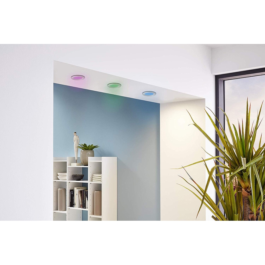 Eglo - 3-pack LED RGB dimbara infällda takarmaturer FUEVA-C 1xLED/3W/230V Ø 8,5 cm