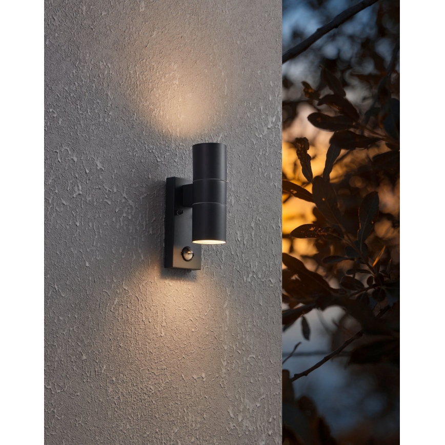 Eglo - LED Utomhus vägglampa med sensor 2xGU10/3W/230V IP44